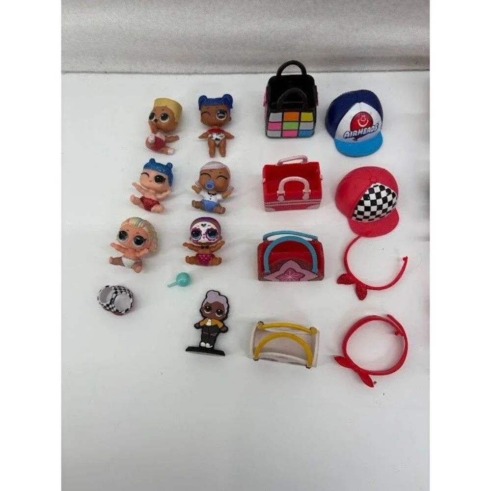 LOL Surprise Doll Figures MGA w/ Clothes Glitter Hair Pets Accessories Lot of 45